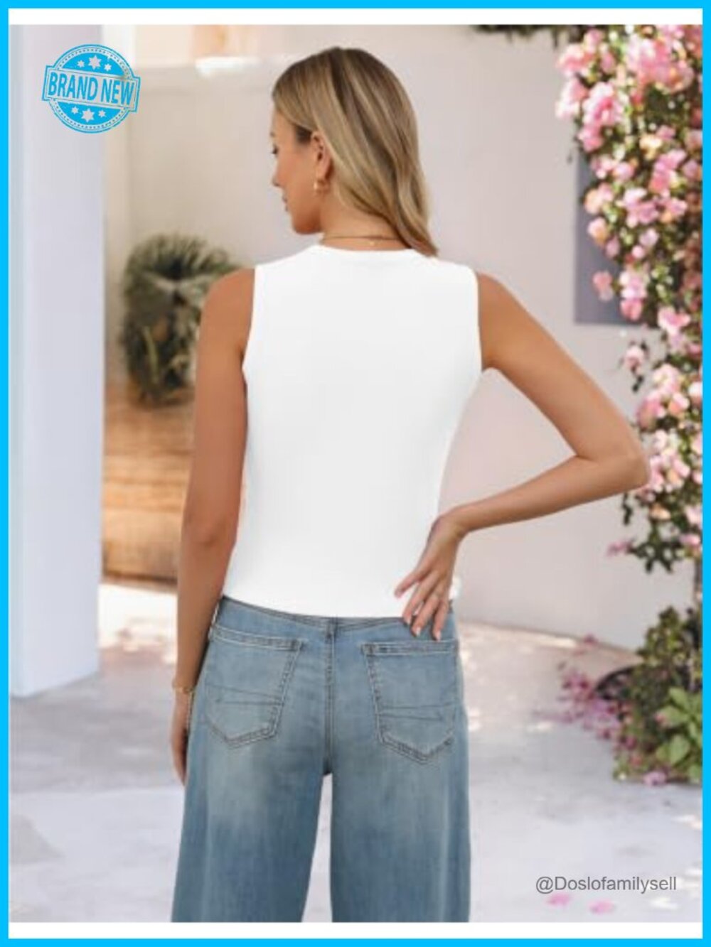 Ribbed Button Down Sleeveless Tank Top Y2K Slim Fit Summer Going Out Crop Top - Picture 2 of 6